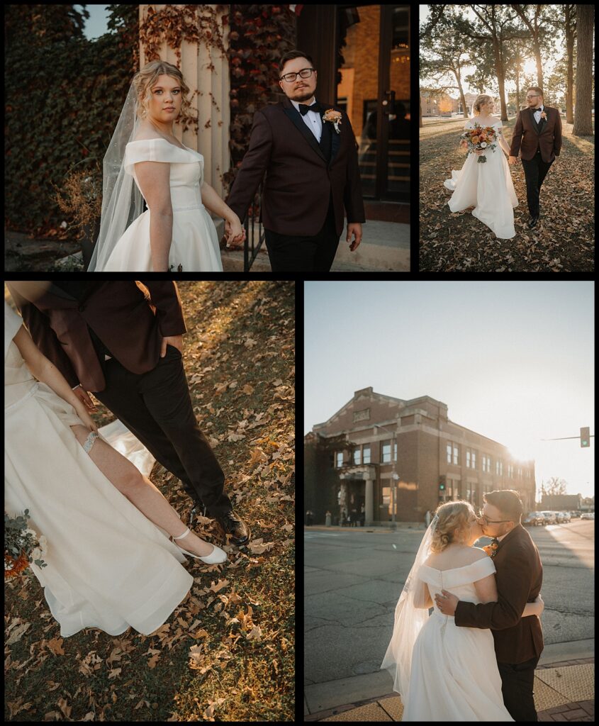 silver fox wedding portraits across the street at the park